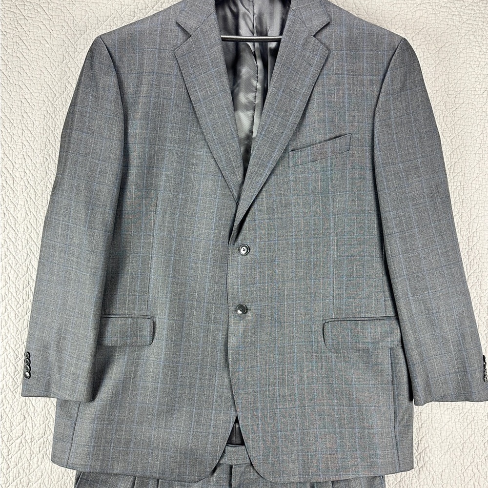 Men's Italian Gray Suit 52L Classic Style 2-Button 2-Piece LUBIAM Wool Suit